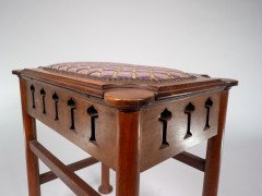 Liberty and Co (attributed). a Glasgow School Walnut Piano Stool with Storage under the Seat - Thumbnail 11