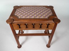 Liberty and Co (attributed). a Glasgow School Walnut Piano Stool with Storage under the Seat - Thumbnail 13
