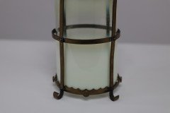 An Arts & Crafts Brass Ceiling Lantern with the Original Vaseline Shade - Thumbnail 13