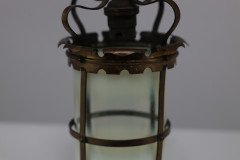 An Arts & Crafts Brass Ceiling Lantern with the Original Vaseline Shade - Thumbnail 14