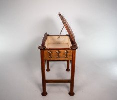 Liberty and Co (attributed). a Glasgow School Walnut Piano Stool with Storage under the Seat - Thumbnail 16