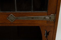 Arts and Crafts Oak Glazed Bookcase with inset period tiles - Thumbnail 19