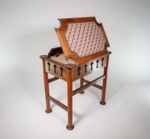 Liberty and Co (attributed). a Glasgow School Walnut Piano Stool with Storage under the Seat - Thumbnail 17