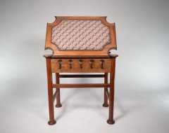 Liberty and Co (attributed). a Glasgow School Walnut Piano Stool with Storage under the Seat - Thumbnail 18