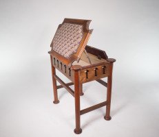 Liberty and Co (attributed). a Glasgow School Walnut Piano Stool with Storage under the Seat - Thumbnail 19