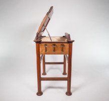 Liberty and Co (attributed). a Glasgow School Walnut Piano Stool with Storage under the Seat - Thumbnail 20