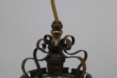 An Arts & Crafts Brass Ceiling Lantern with the Original Vaseline Shade - Thumbnail 21