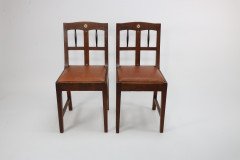 Pair of Secessionist Style Oak Side Chairs with Ebonized Spindles - Thumbnail 3