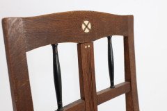 Pair of Secessionist Style Oak Side Chairs with Ebonized Spindles - Thumbnail 12