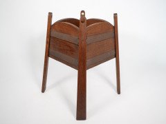 A Glasgow Style Oak Arts and Crafts Copper Bound Planter with Stylised Elongated Top's with Circular Cutouts. - Thumbnail 2
