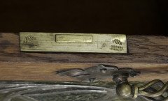 Liberty & Co. Arts & Crafts Oak Bookcase Stain Glass and Copper Hinges & Handles - Thumbnail 22