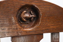 English Arts & Crafts Oak Armchair with a Carved Mouse Inset to the Headrest - Thumbnail 8