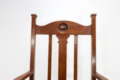English Arts & Crafts Oak Armchair with a Carved Mouse Inset to the Headrest - Thumbnail 11