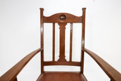 English Arts & Crafts Oak Armchair with a Carved Mouse Inset to the Headrest - Thumbnail 12