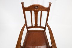 English Arts & Crafts Oak Armchair with a Carved Mouse Inset to the Headrest - Thumbnail 14