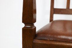 English Arts & Crafts Oak Armchair with a Carved Mouse Inset to the Headrest - Thumbnail 18