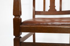 English Arts & Crafts Oak Armchair with a Carved Mouse Inset to the Headrest - Thumbnail 22