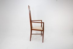 G M Ellwood.J S Henry. Pair of Arts & Crafts Mahogany Armchair with Pewter Inlay - Thumbnail 2