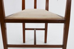 G M Ellwood.J S Henry. Pair of Arts & Crafts Mahogany Armchair with Pewter Inlay - Thumbnail 10