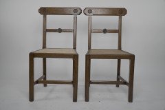 J. G. Crace Attributed. in the Style of a Wn Pugin. a Pair of Gothic Revival Oak Cane Seat Dining Chairs - Thumbnail 3
