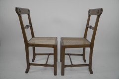 J. G. Crace Attributed. in the Style of a Wn Pugin. a Pair of Gothic Revival Oak Cane Seat Dining Chairs - Thumbnail 4
