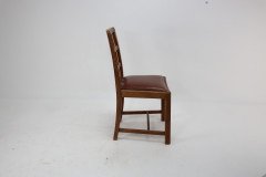 Heals of London, Attr. A set of three Arts and Crafts lattice-back chairs with matching armchair - Thumbnail 6
