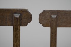 J. G. Crace Attributed. in the Style of a Wn Pugin. a Pair of Gothic Revival Oak Cane Seat Dining Chairs - Thumbnail 16
