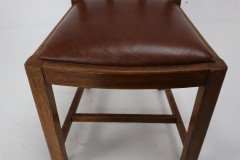 Heals of London, Attr. A set of three Arts and Crafts lattice-back chairs with matching armchair - Thumbnail 11