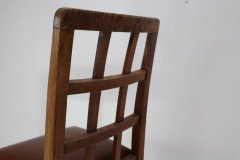 Heals of London, Attr. A set of three Arts and Crafts lattice-back chairs with matching armchair - Thumbnail 9