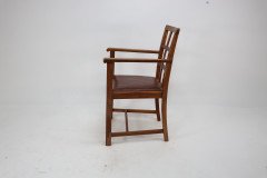 Heals of London, Attr. A set of three Arts and Crafts lattice-back chairs with matching armchair - Thumbnail 15