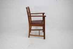 Heals of London, Attr. A set of three Arts and Crafts lattice-back chairs with matching armchair - Thumbnail 16