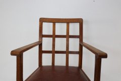 Heals of London, Attr. A set of three Arts and Crafts lattice-back chairs with matching armchair - Thumbnail 17