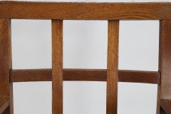 Heals of London, Attr. A set of three Arts and Crafts lattice-back chairs with matching armchair - Thumbnail 18