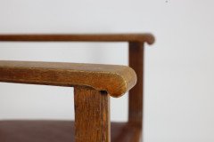 Heals of London, Attr. A set of three Arts and Crafts lattice-back chairs with matching armchair - Thumbnail 20