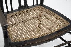 Liberty & Co attributed. A Queen Anne style fretwork back cane seat armchair - Thumbnail 10