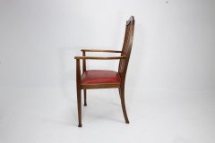 Three Arts and Crafts Oak Dining Armchairs - Thumbnail 4