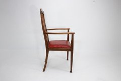 Three Arts and Crafts Oak Dining Armchairs - Thumbnail 5
