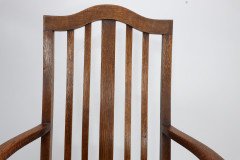Three Arts and Crafts Oak Dining Armchairs - Thumbnail 6