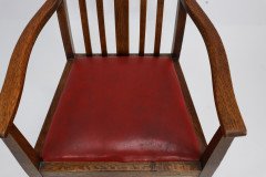 Three Arts and Crafts Oak Dining Armchairs - Thumbnail 7