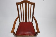 Three Arts and Crafts Oak Dining Armchairs - Thumbnail 8