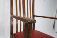 Three Arts and Crafts Oak Dining Armchairs - Thumbnail 9