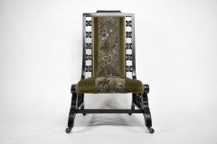 Liberty and Co Attributed. a Moorish Ebonized Parlour Chair with Moucharabieh Turnings - Thumbnail 2