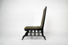 Liberty and Co Attributed. a Moorish Ebonized Parlour Chair with Moucharabieh Turnings - Thumbnail 4