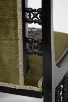 Liberty and Co Attributed. a Moorish Ebonized Parlour Chair with Moucharabieh Turnings - Thumbnail 12