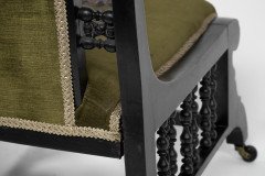 Liberty and Co Attributed. a Moorish Ebonized Parlour Chair with Moucharabieh Turnings - Thumbnail 13