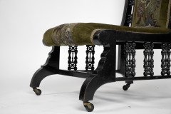 Liberty and Co Attributed. a Moorish Ebonized Parlour Chair with Moucharabieh Turnings - Thumbnail 10