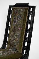 Liberty and Co Attributed. a Moorish Ebonized Parlour Chair with Moucharabieh Turnings - Thumbnail 5