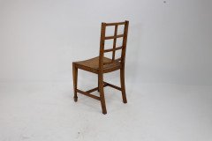 Heals of London, Attributed. an Arts & Crafts Oak Lattice Back Side Chair - Thumbnail 12