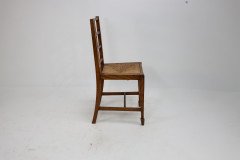 Heals of London, Attributed. an Arts & Crafts Oak Lattice Back Side Chair - Thumbnail 5