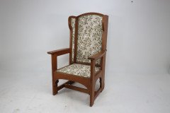 E G Punnett Attri. Probably by William Birch & Retailed by Goodyers. an Arts & Crafts Oak Wing Back Hall Armchair - Thumbnail 3